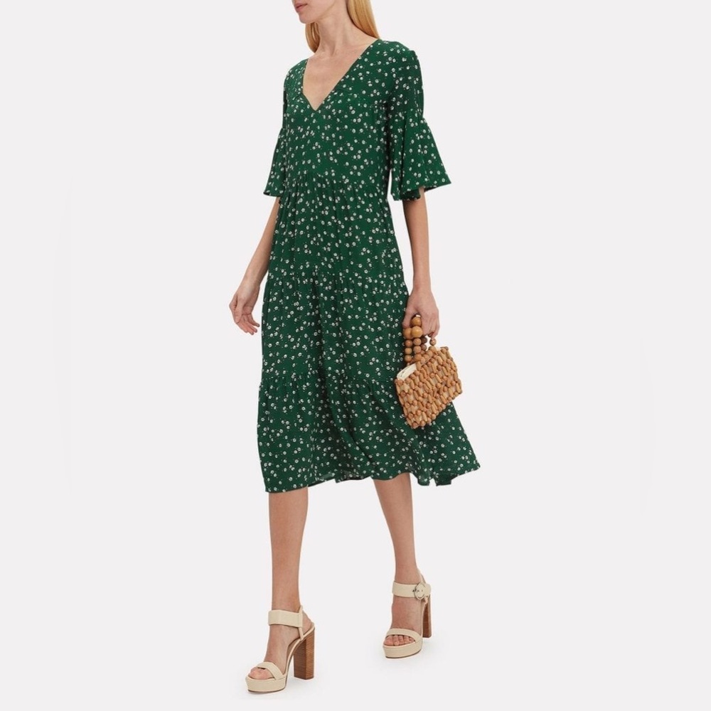 Faithful the Brand green floral midi dress (size S)